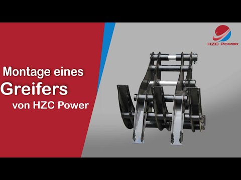 Montage des Greifers (SH360) an einen HZC Power Minibagger