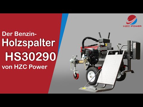 30 t liegend Holzspalter mit Benzinmotor &amp; Stammheber (HS30290) von HZC Power