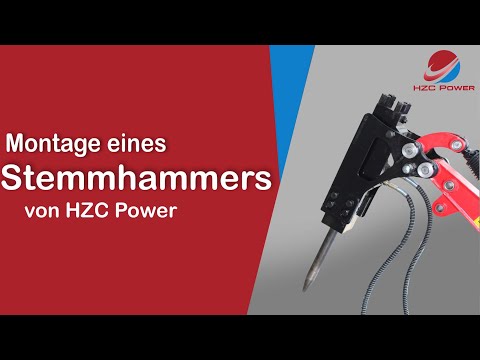 Montage des Stemmhammers (HSH5000) an einen HZC Power Minibagger