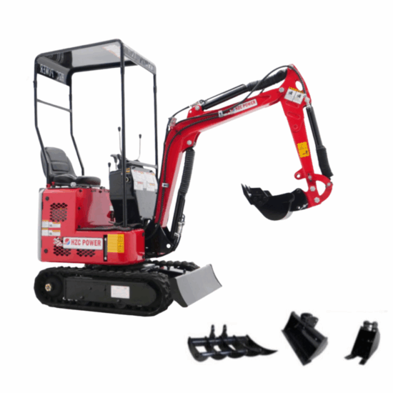 Mini excavator petrol, chain drive, adjustable chassis, swivelling excavator arm (BKB851K)