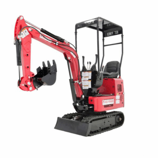 Minigraafmachine smal met dieselmotor, kettingaandrijving, verstelbaar chassis, zwenkbare graafarm & joystick (SDKB790)