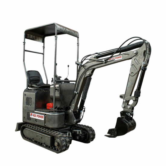 Minigraafmachine diesel, kettingaandrijving, verstelbaar chassis, zwenkbare graafarm (DKB881S) in zwart