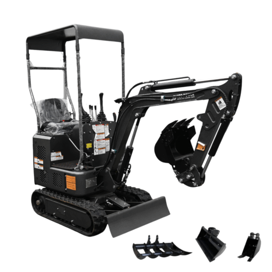 Mini-pelle HZC Power DKB881S, diesel, 920 kg, bras orientable, noire
