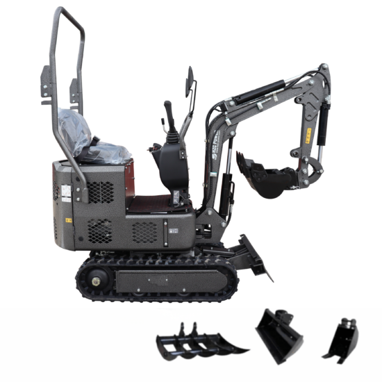 Minibagger HZC Power SDKB801S, Diesel, 814 Kg, schmal, schwarz, Überrollbügel